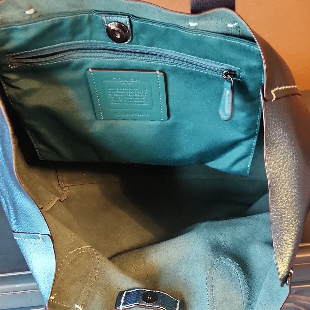Coach Viridian Metalic Teal Derby Tote - Picture 9 of 15